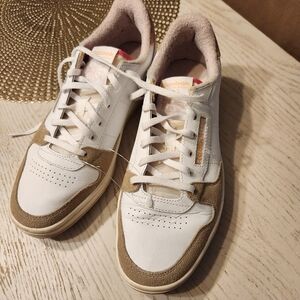 Reebok Women's Classic White and Brown Sneakers 9.5M